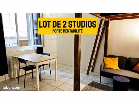 lot de 2 studios meublés idéalement situés - forte rentabilité