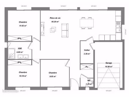 maison 4 pièces 80 m²