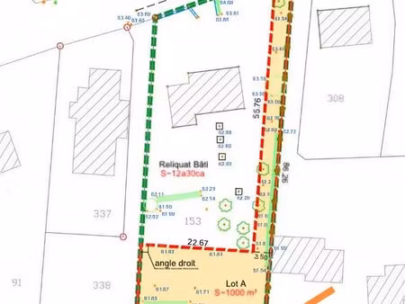 terrain constructible 1000 m2 à 3 mins du centre ville