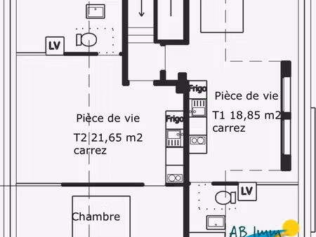 studio 1 pièce 19 m²