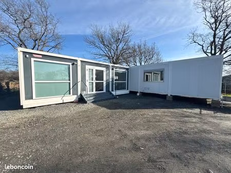 bureaux modulaires 105 m² – open space + salle réunion + bureau + sanitaires