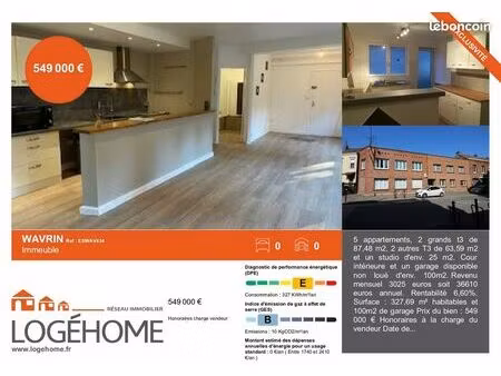 immeuble 5 pièces 325 m²