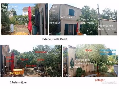 maison 110 m2 de 6 pièces dont 4 chambres  garage et dépendance. terrain 382 m2. le hailla