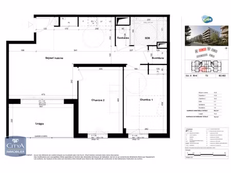 appartement à louer 3 pièces 69.2 m² - cognin (73) - 940€