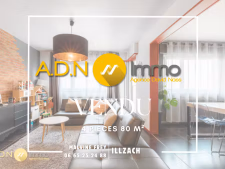 achat appartement 4 pièces 80m² illzach 68110