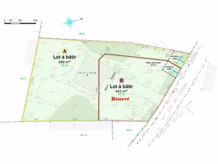 vente terrain 688 m² à saint-bonnet-de-mure (69720)  280 000 €