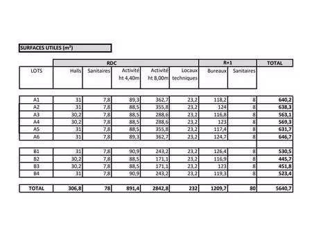 location local d'activités 450 m²