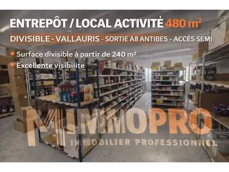 location entrepôt vallauris 06220 480m²