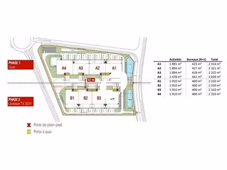 location local d'activités 2 314 m² à 4 635 m²