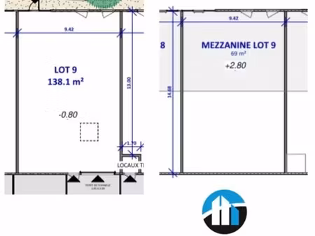 location bureaux 207 m²