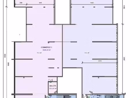 vente commerce 558 m² à 1 221 m²