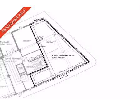 vente commerce 141 m²