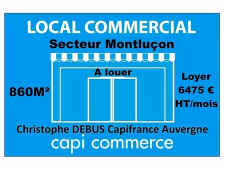 location commerce 860 m²