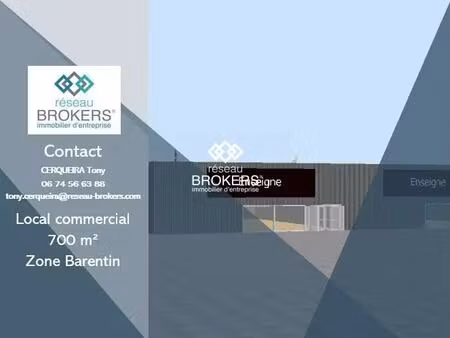 location commerce 700 m²