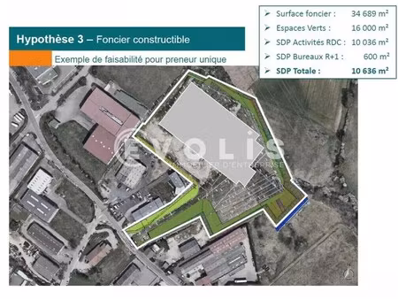 vente terrain 12 460 m² à 34 689 m²