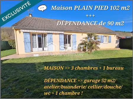 maison plain pied 102 m2 + dependance 90 m2