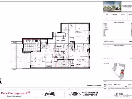 appartement 4 pièces 100 m²