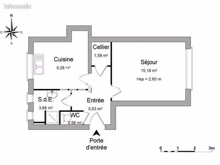 appartement 1 pièce 36 m²