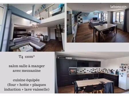 appartement t4 avec mezzanine 120m²