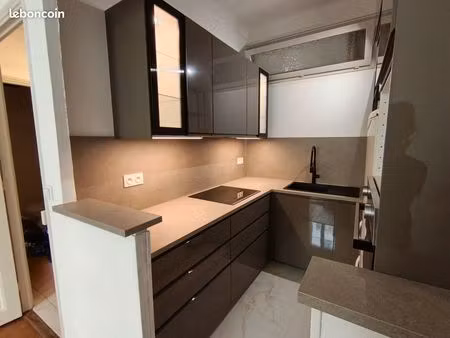 nice saint roch: superbe f2 meublé - entièrement rénové