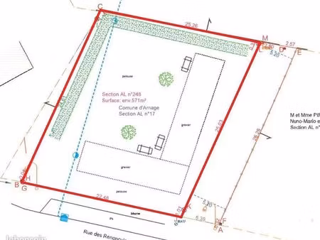 terrain 571 m² arnage