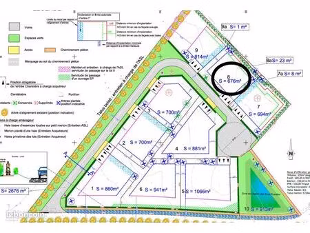 terrain 676 m² yvetot