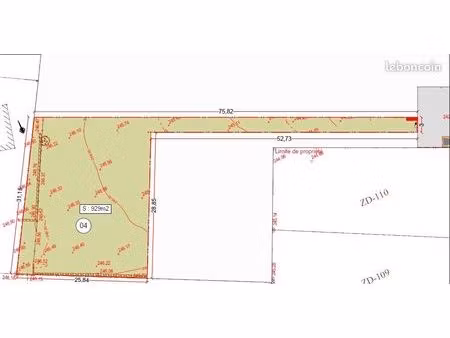 terrain 929 m² viviers-lès-montagnes
