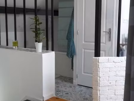 chambre privée de 30m² + sdb privée + wc privés + balcon privés  dans maison avec jardin  