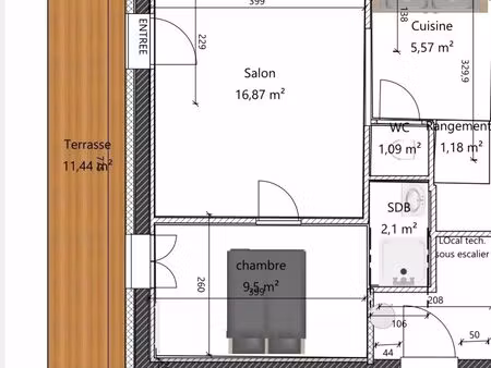 surface brute 32m2 à vendre