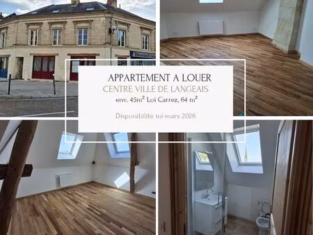 location appartement- ~ 45m² carrez- 64 m² - langeais
