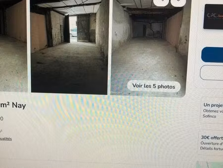 garagede 19 m2; clinique marzet centre pau 16500e