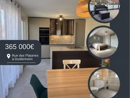 duttlenheim  appartement 5 pièces de 111m2 au sol avec terrasse plein ciel neuf