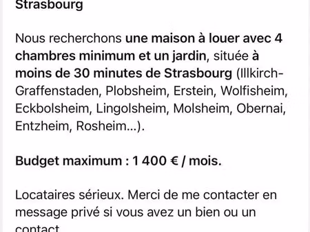 recherche maison à louer – secteur strasbourg