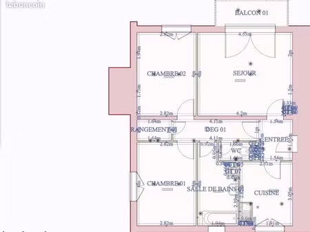 appartement 3 pièces 65 m²