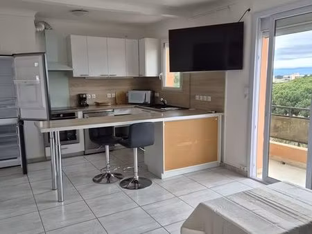 a louer- t3 meublé avec climatisation et vue dégagée à canet-en-roussillon - 290m de la pl