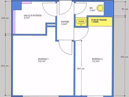 location bureau pour profession libérale (non meublé)