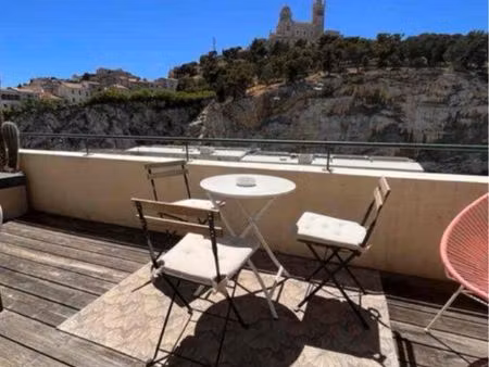 location t2 rooftop vauban avec vue sur la ville et la bonne mère