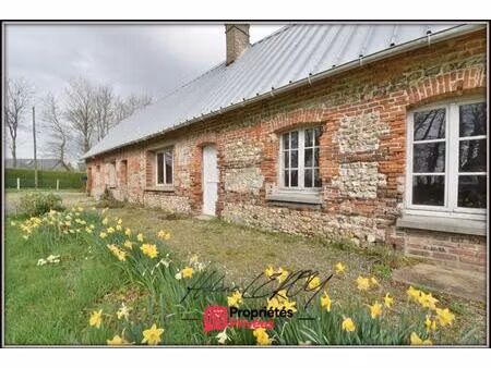 longère normande en briques et silex à rénover. environnement calme et sans vis-à-vis