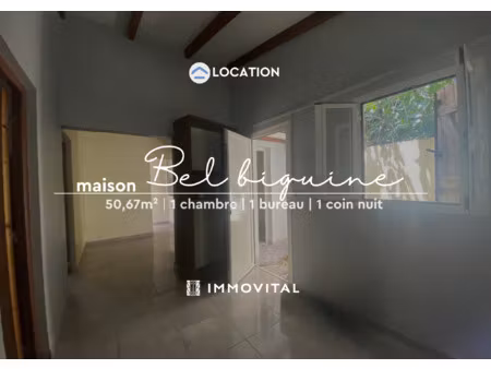 à louer : maison t2 fonctionnelle vide avec terrasse couver