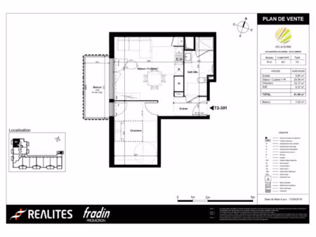 lormont - appartement t2 - balcon et parking