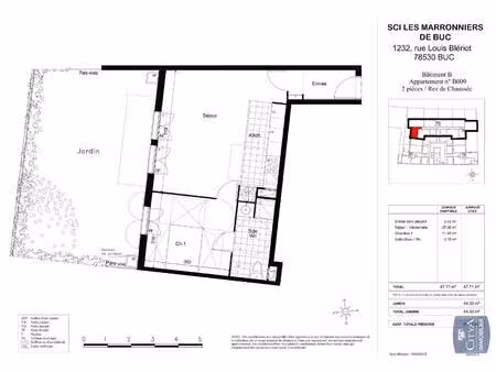 location appartement 2 pièces 47m² buc 78530