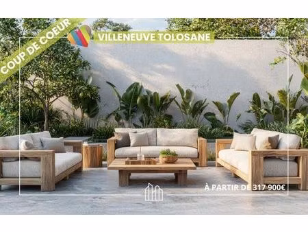 vente maison neuf 4 pièces 93m2 villeneuve-tolosane - 317900 € - surface privée