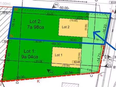 beau terrain à bâtir avec une vue dégagée  maison 4 façades