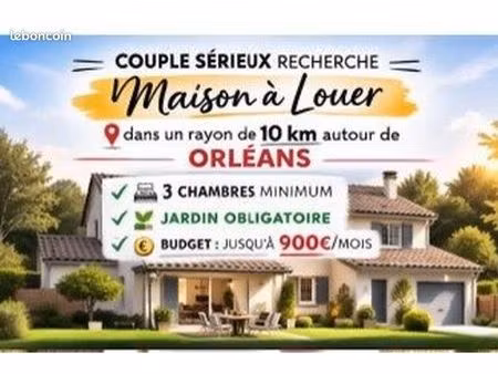 ⭐ dossier premium – couple solvable recherche maison avec jardin – orléans