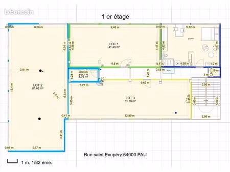 appartement/plateau 85 m2 université