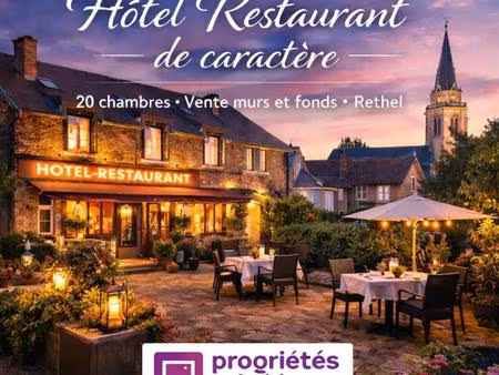 rare - murs et fonds hotel restaurant de caractère -20 chambres- proche reims