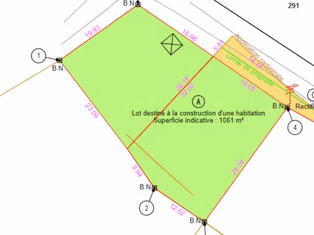 vente terrain 1061 m² bellot (77510)