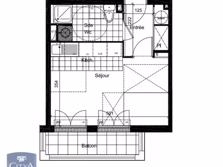 appartement à louer 1 pièce 24.88 m² - buc (78) - 615€