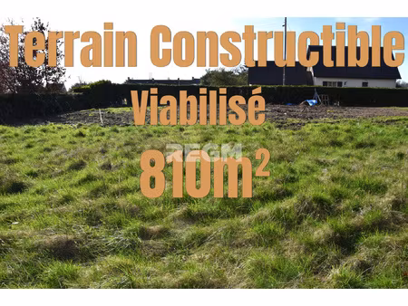 terrain constructible hors lotissement et viabilisé de 810m2