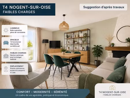 vente appartement 4 pièces 80 m² à nogent-sur-oise (60180)  99 000 €